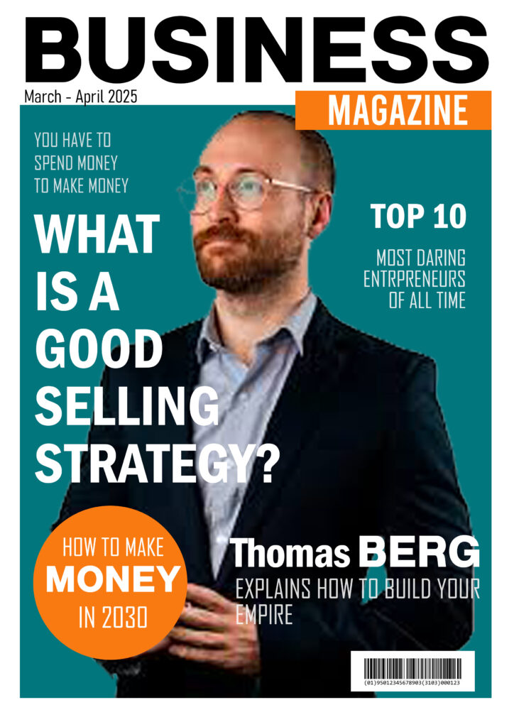 Digital marketing magazine cover highlighting branding, SEO, content marketing, and online business growth.