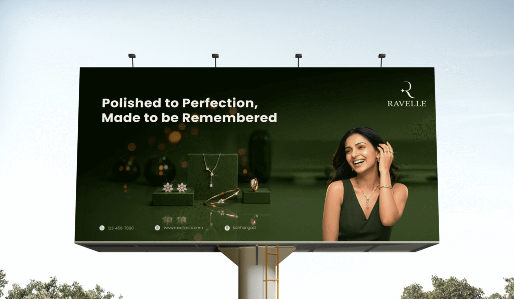 Outdoor billboard mockup promoting digital marketing services and business branding.