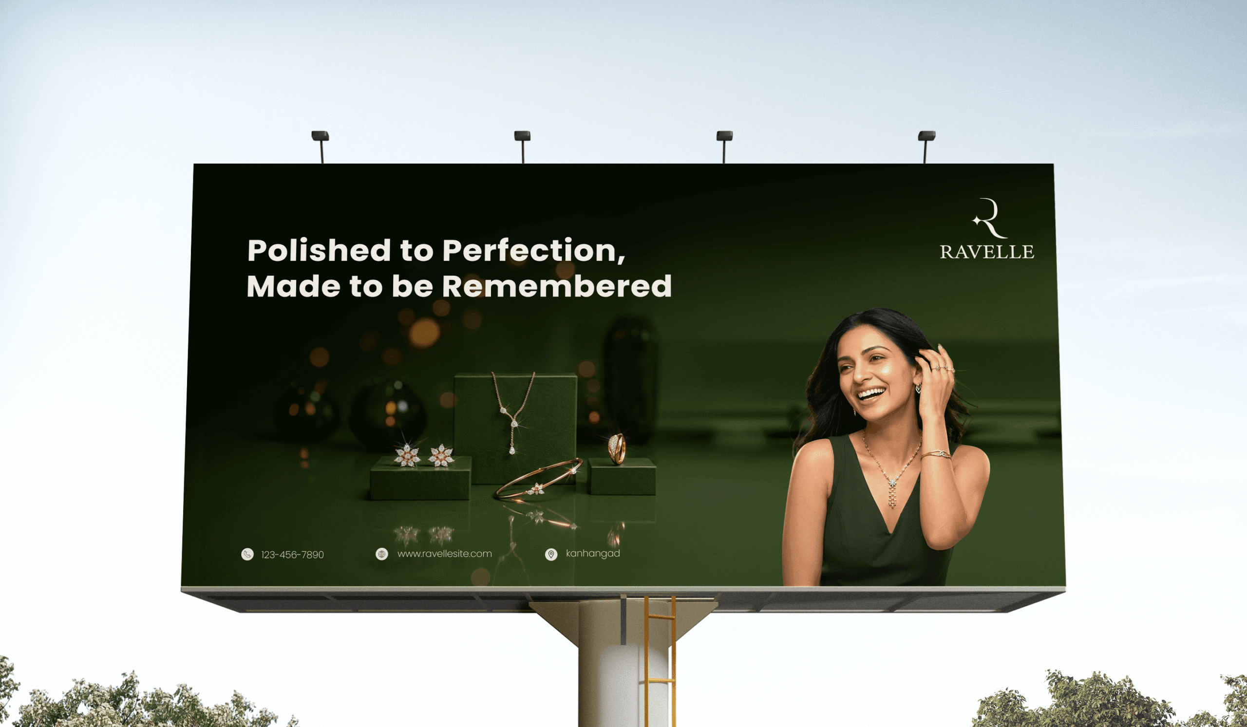 Outdoor billboard mockup promoting digital marketing services and business branding.