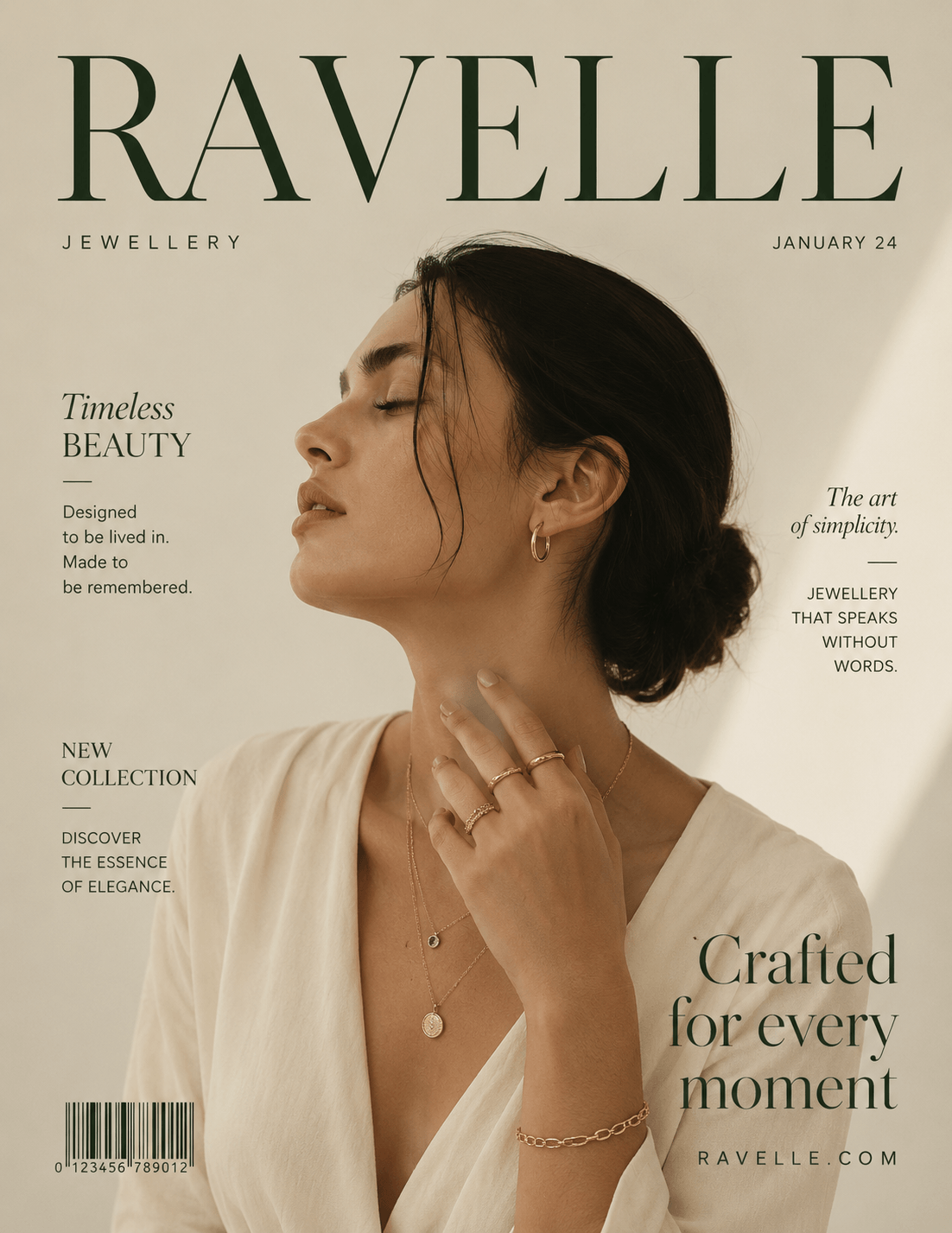 Luxury jewellery magazine cover design showcasing premium branding and editorial layout.