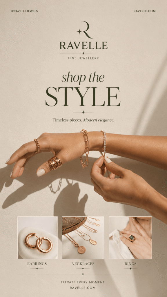 Fashion social media marketing post promoting clothing and lifestyle branding.
