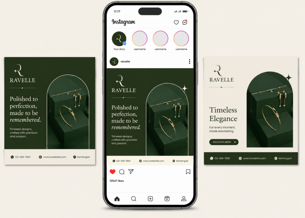 Digital marketing social media post mockup promoting online branding and business growth.