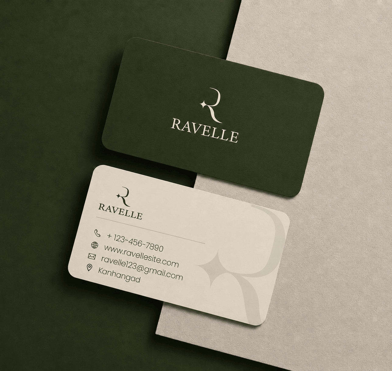 Professional business card mockup for digital marketing branding and business identity.